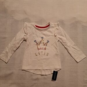 Dunnes girls 9-12 months long sleeve shirt, Rock Queen with crown design, nwt